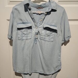 Merona Light Blue Button Down Womens Shirt